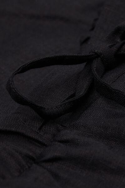 Black Linen Canvas Trousers, , large image number 4