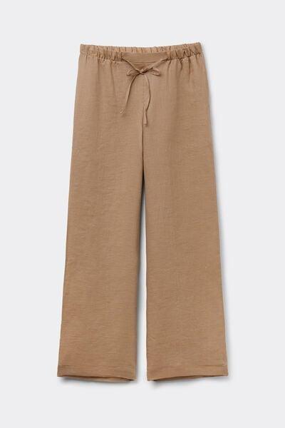 Beige The Pure Linen Drawstring Plain-Weave Linen Pants, 5601_166K, large image number 3