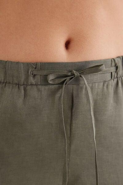 Green Linen Canvas Trousers, 5601_660J, large image number 5