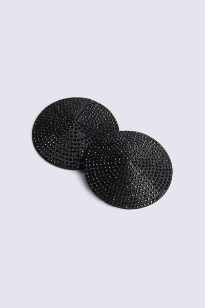 Black Special Moment Rhinestone Nipple Covers, , large image number 0