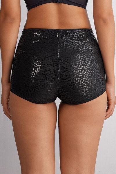 Black See The Magic Sequin Hot Pants, Black, large image number 3