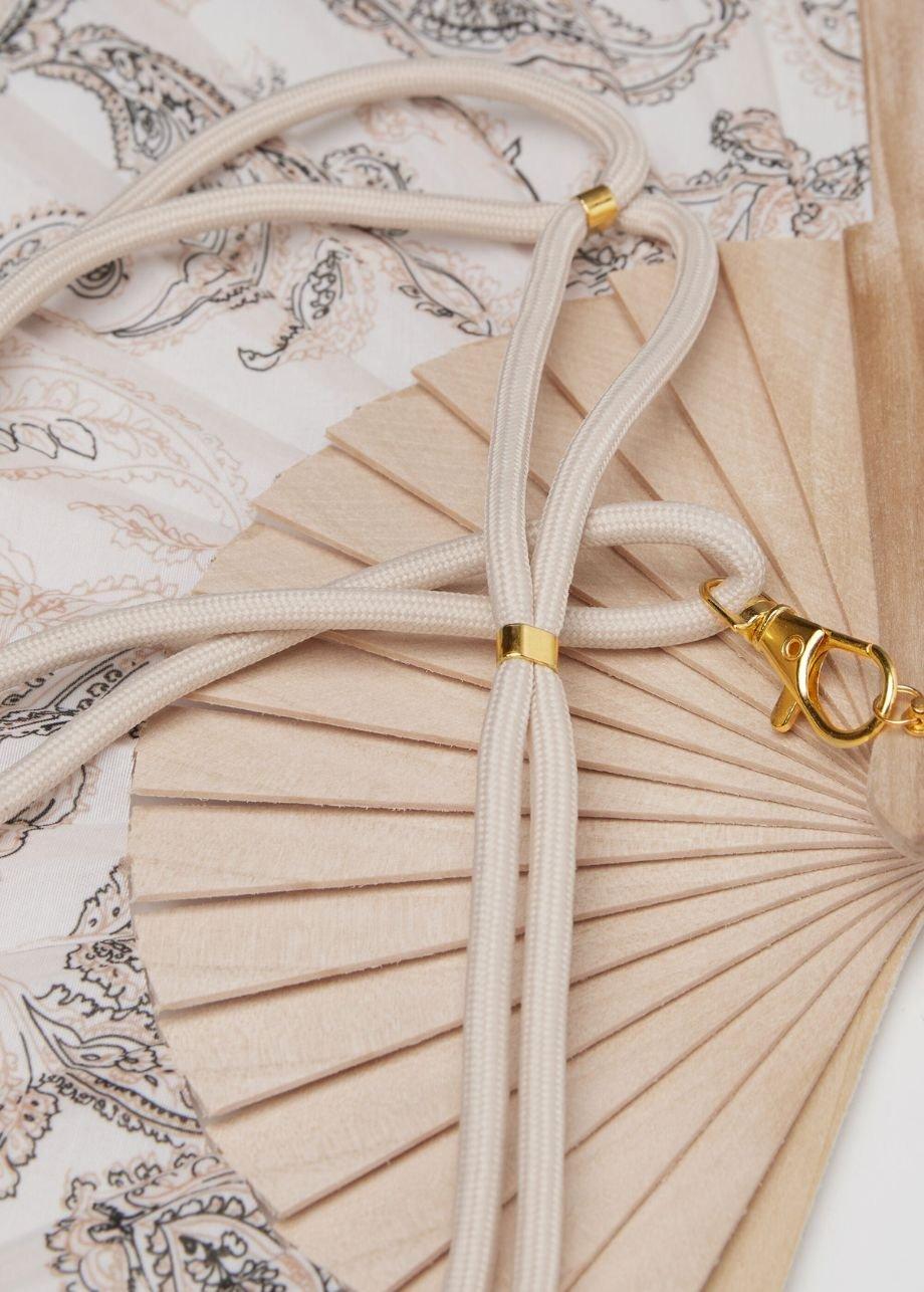 Beige Paisley Print Fan, 5601_113K, large image number 1
