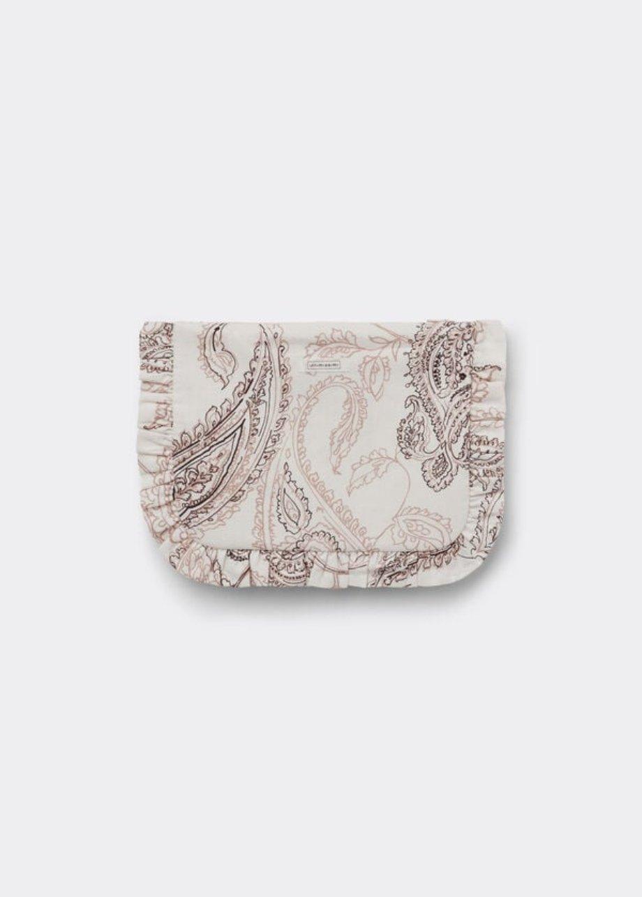 Beige Paisley Print Clutch, 5601_113K, large image number 0