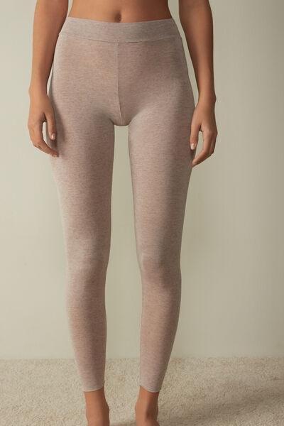 Beige Blend Modal And Cashmere Leggings, , large image number 0
