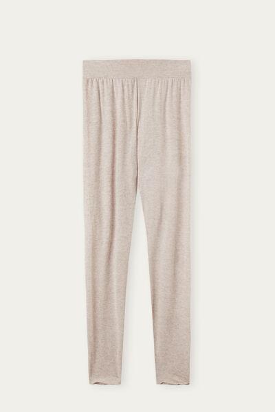 Beige Blend Modal And Cashmere Leggings, , large image number 2