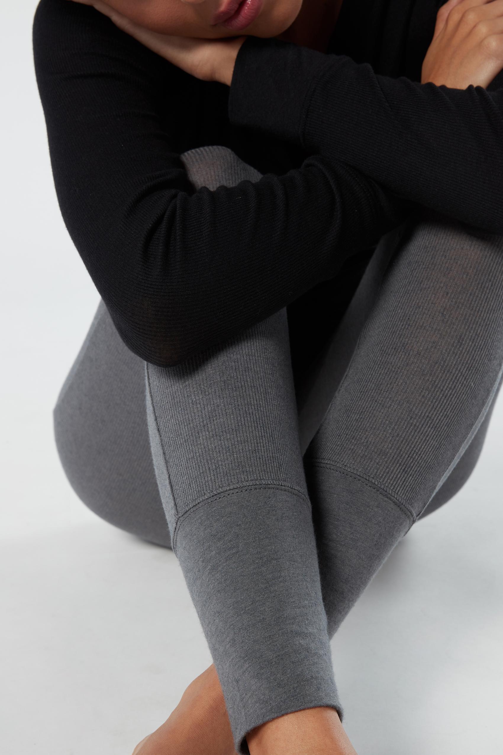 Grey Modal Cashmere Leggings, , large image number 1
