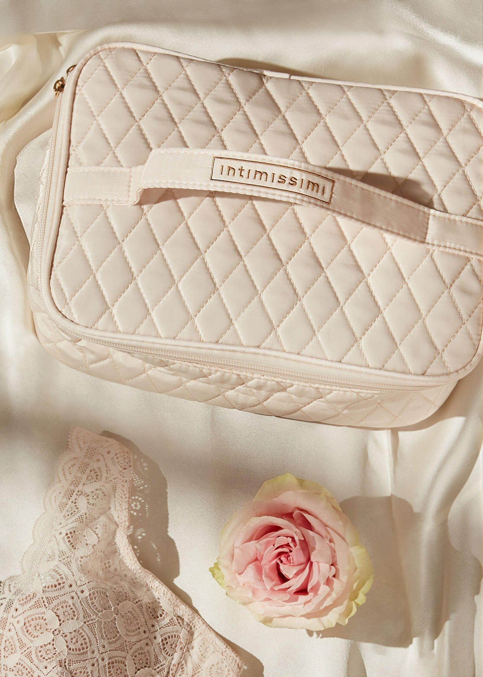 Cream Beauty Bag, Silk, large image number 0