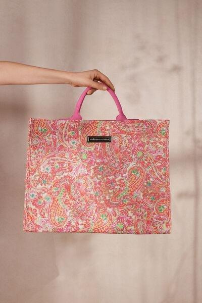 Pink Summer Cashmere Print Bag, , large image number 0