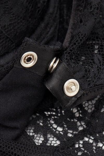 Black La Femme Fatale Criss-Cross Lace Bodysuit, Black, large image number 6