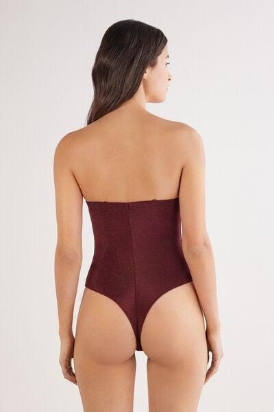 Burgundy Shimmering Passion Lame Giada Bodysuit, 5601_032K, large image number 3