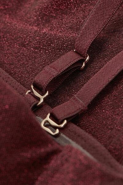 Burgundy Shimmering Passion Lame Giada Bodysuit, 5601_032K, large image number 6