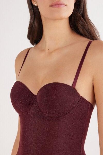 Burgundy Shimmering Passion Lame Giada Bodysuit, 5601_032K, large image number 9
