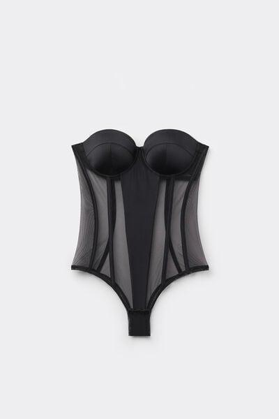 Black Giada Handcrafted Luxury Bodysuit, Black, large image number 5