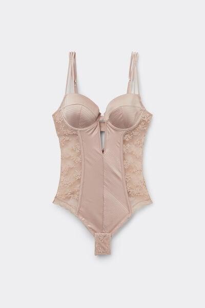 Pink The Art Of Lingerie Satin Bodysuit, 5601_059K, large image number 3