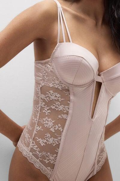 Pink The Art Of Lingerie Satin Bodysuit, 5601_059K, large image number 5