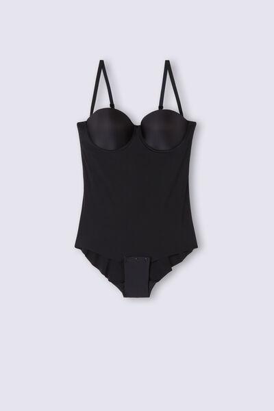 Black Microfibre Bodysuit, Black, large image number 6