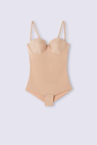 Beige Giada Ultralight Microfibre Bodysuit, , large image number 4