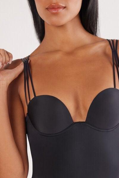 Black Ilenia Ultralight Microfibre Bodysuit, Black, large image number 8