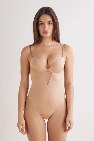 Beige Ultralight Slip Bodysuit, , large image number 0