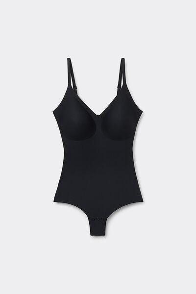 Black Microfibre Bodysuit, , large image number 1