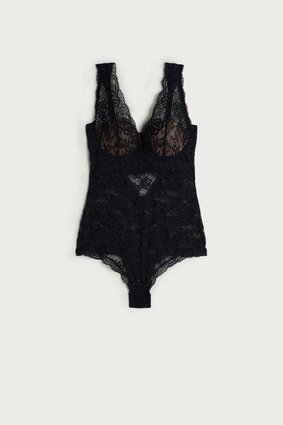 Black Eleonora Lace Bodysuit, , large image number 2