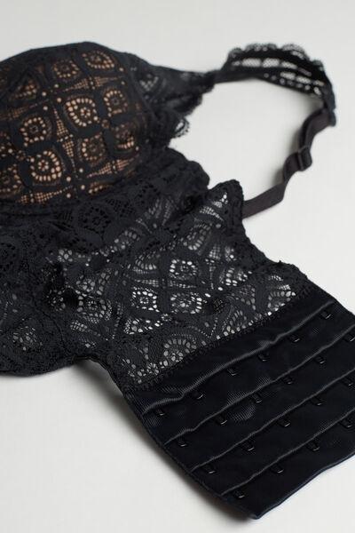 Black Crochet-Effect Eleonora Bodysuit, , large image number 4