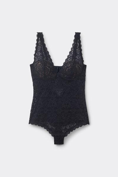 Black Eleonora Lace Bodysuit, , large image number 2