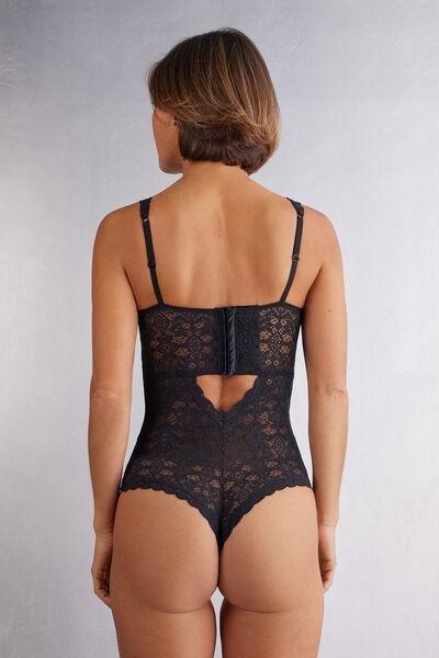 Black Eleonora Lace Bodysuit, , large image number 3