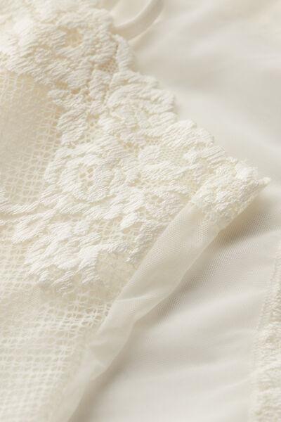 White Pretty Flowers Lace Bodysuit, , large image number 4