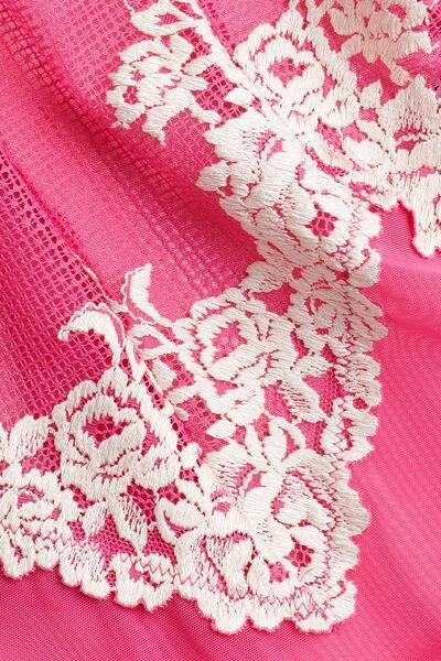 Pink Pretty Flowers Lace And Tulle Bodysuit, , large image number 4