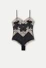 Intimissimi - Black Pretty Flower Tulle And Lace Body