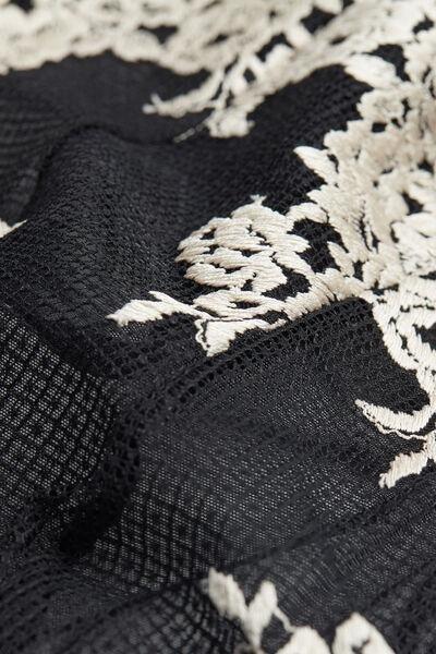Black Pretty Flower Tulle And Lace Bodysuit, , large image number 4