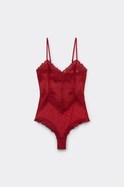 SEALING WAX RED Pretty Flowers Lace and Tulle Body, , large image number 2