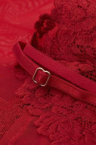 SEALING WAX RED Pretty Flowers Lace and Tulle Body, , large image number 4