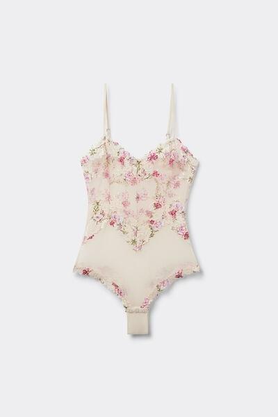 Pink Pretty Flowers Lace And Tulle Bodysuit, 5601_057K, large image number 3