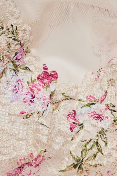 Pink Pretty Flowers Lace And Tulle Bodysuit, 5601_057K, large image number 4