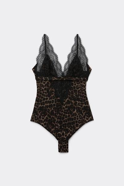 Black Luxurious Leopard Bodysuit, , large image number 2