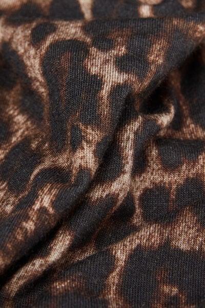 Brown Luxurious Leopard Long Sleeve Bodysuit, 5601_769J, large image number 4