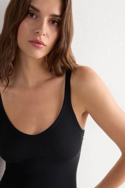 Black Tank Top Bodysuit, Black, large image number 7
