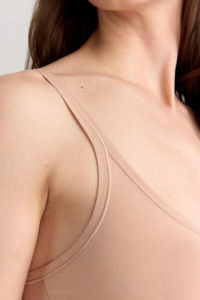Beige Tank Top Bodysuit, Soft Beige, large image number 5