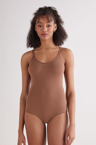 Beige Ultralight Vest Bodysuit, , medium