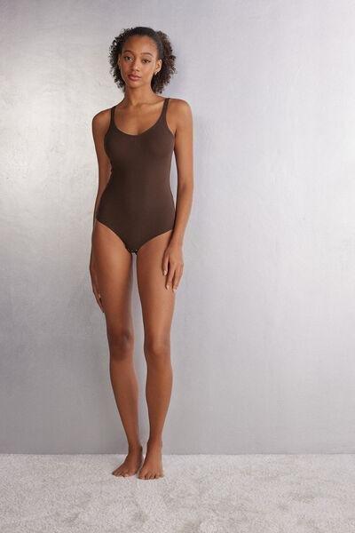 Brown Tank Top Bodysuit, , large image number 1