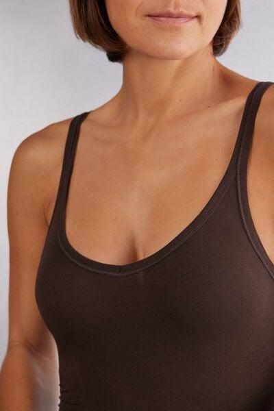 Brown Tank Top Bodysuit, 5601_705J, large image number 5