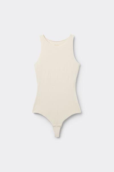 Cream Fresh Bamboo Wide Straps Bodysuit, , large image number 2