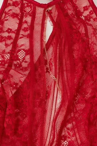 Red Luxury Treats Lace Bodysuit, , large image number 4