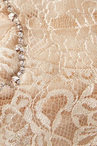 Beige Living In Luxe Tulle And Lace Bodysuit, , large image number 4