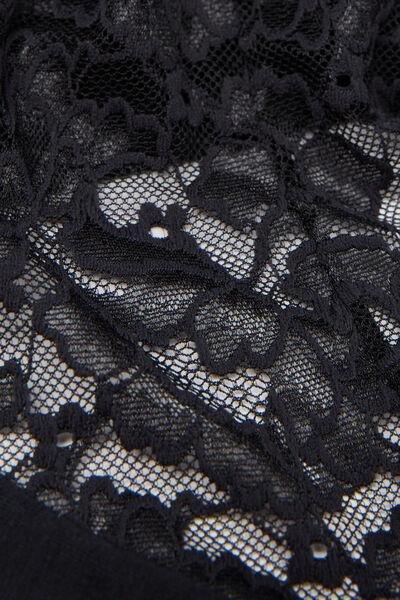 Black Delicate Pieces Lace Bodysuit, , large image number 4