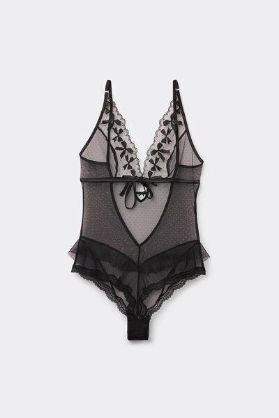 Black Frou Frou Romance Bodysuit, , large image number 2