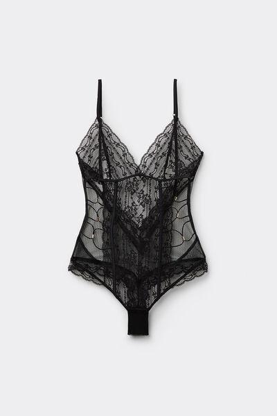 Black Sleepless Nights Lace Bodysuit, , large image number 1