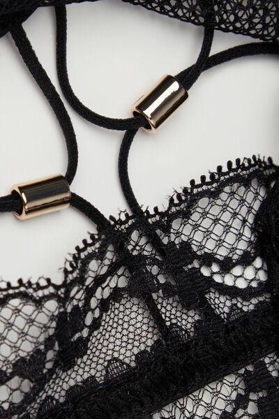Black Sleepless Nights Lace Bodysuit, , large image number 4